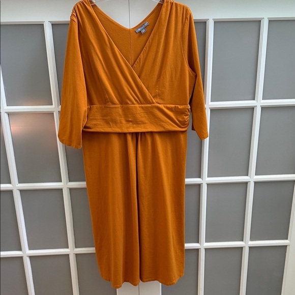 Jessica London Classic Cotton Rich Orange Designer Stretch Dress Size 22W - Picture 5 of 9